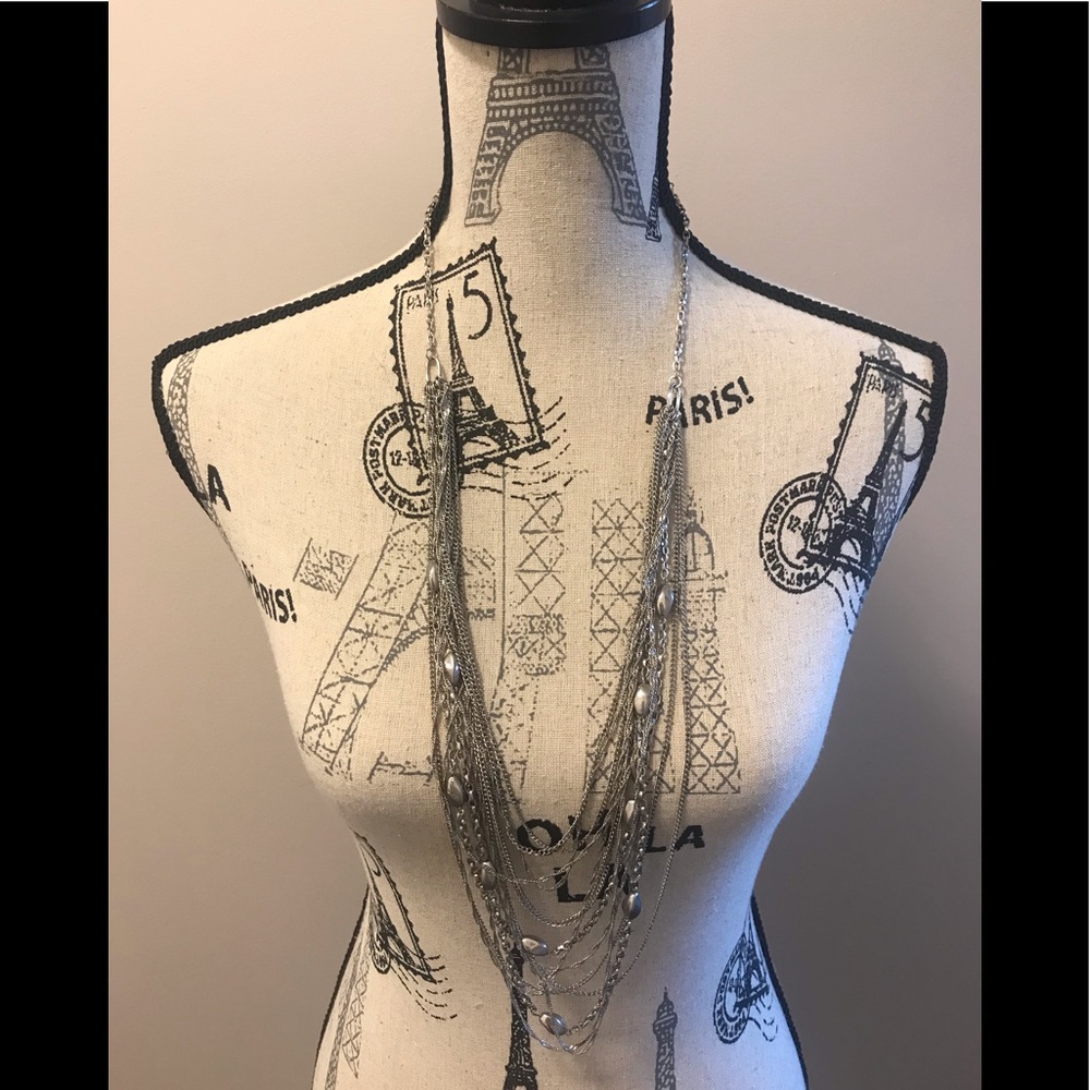 Long necklace silver chains
